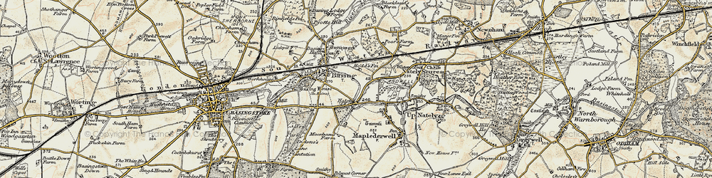 Old map of River Loddon in 1897-1900
