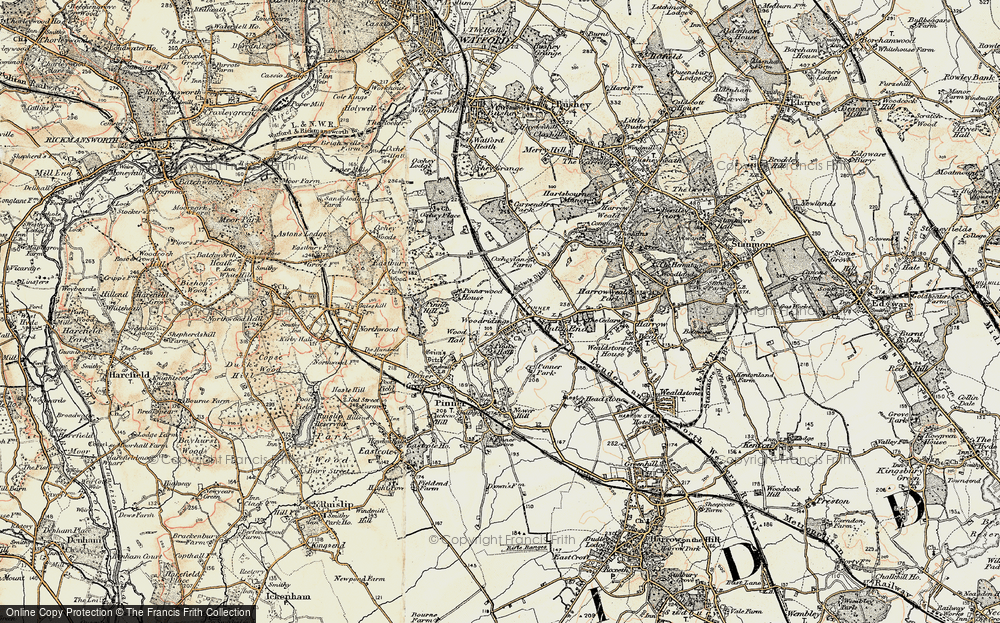Old Map of Hatch End, 1897-1898 in 1897-1898