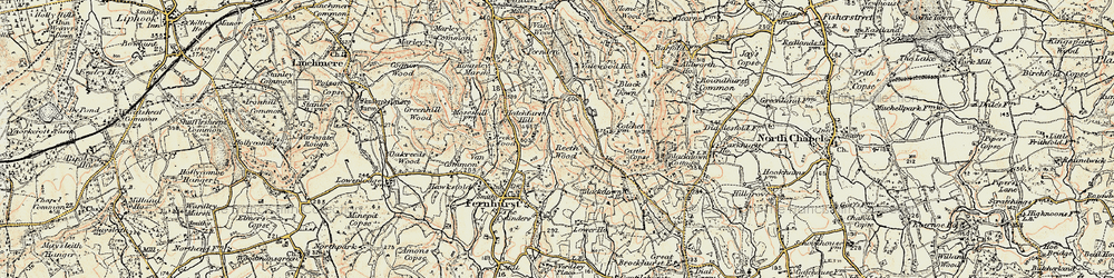 Old map of Hatch Farm Hill in 1897-1900