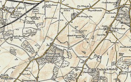 Old map of Hatch Warren in 1897-1900