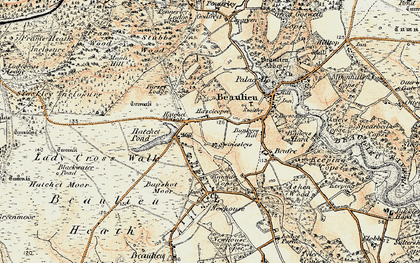 Old map of Hatchet Gate in 1897-1909