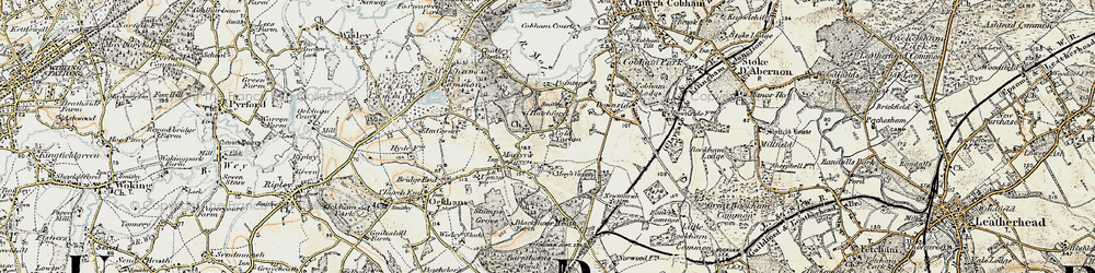 Old map of Hatchford in 1897-1909