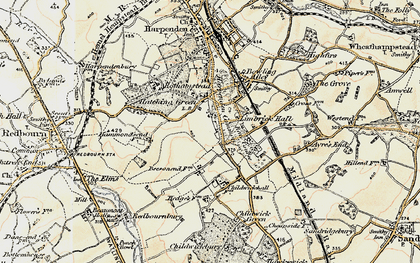 Old map of Hatching Green in 1898