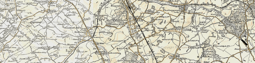 Old map of Beesonend Ho in 1898
