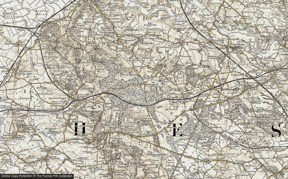 Old Map of Historic Map covering Linmere Moss in 1902-1903