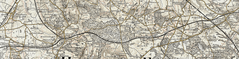 Old map of Linmere Moss in 1902-1903