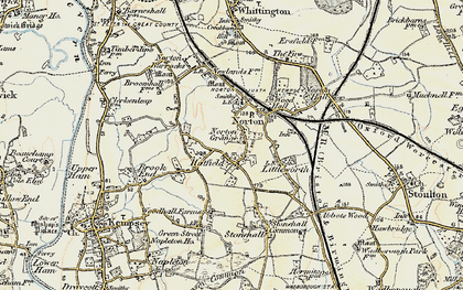 Old map of Hatfield in 1899-1901