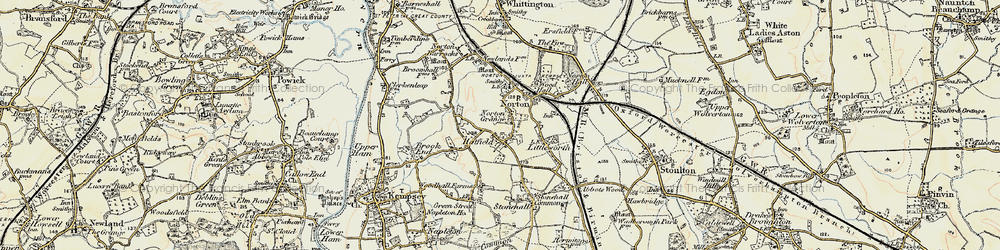 Old map of Hatfield in 1899-1901
