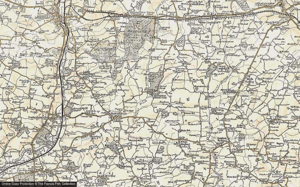 Old Map of Hatfield Broad Oak, 1898-1899 in 1898-1899