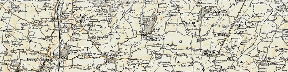 Old map of Hatfield Broad Oak in 1898-1899