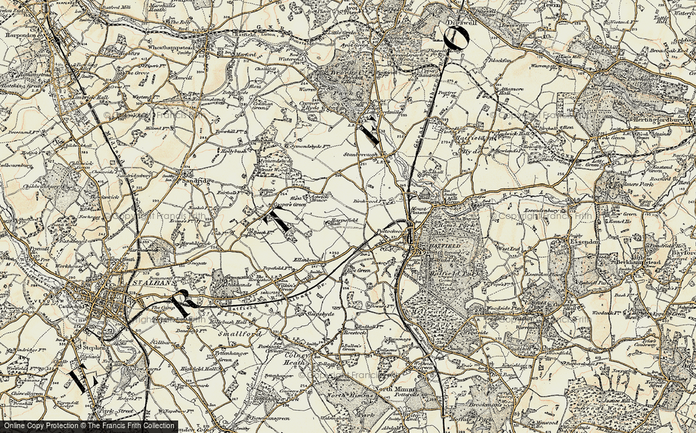 Old Map of Hatfield Garden Village, 1898 in 1898