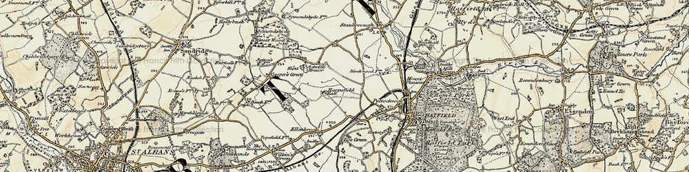 Old map of Hatfield Garden Village in 1898