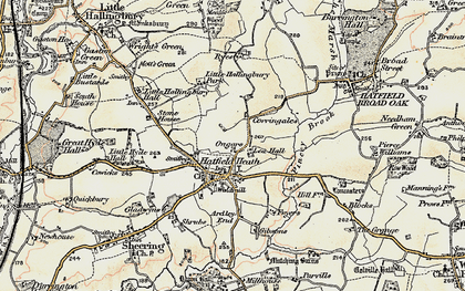 Old map of Ongars in 1898-1899