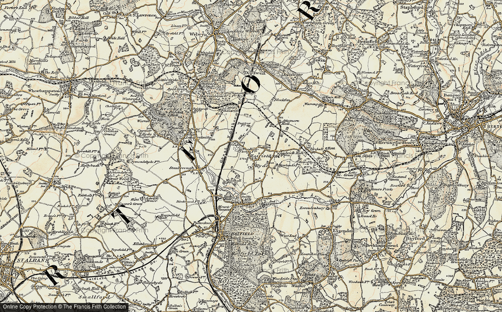 Old Map of Hatfield Hyde, 1898 in 1898