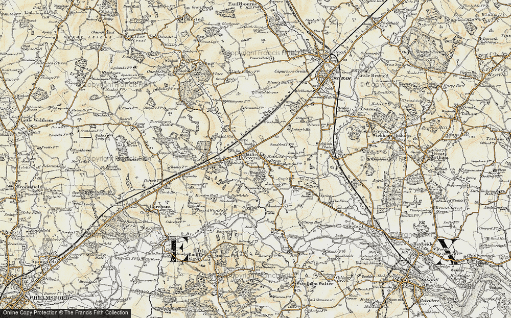 Old Map of Historic Map covering Bovingtons in 1898