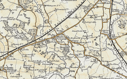 Old map of Hatfield Peverel in 1898
