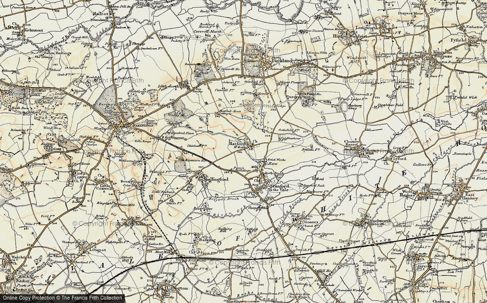 Old Map of Hatford, 1897-1899 in 1897-1899