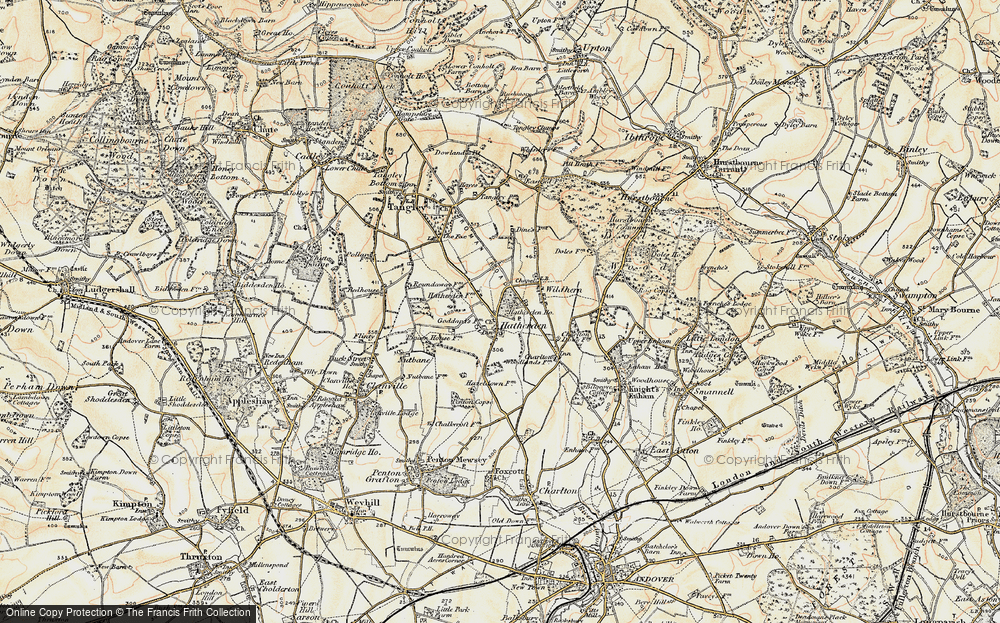 Old Map of Hatherden, 1897-1900 in 1897-1900