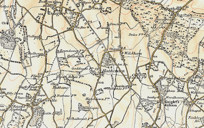 Old map of Hatherden in 1897-1900