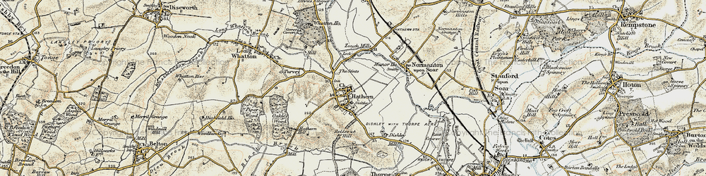 Old map of Hathern in 1902-1903