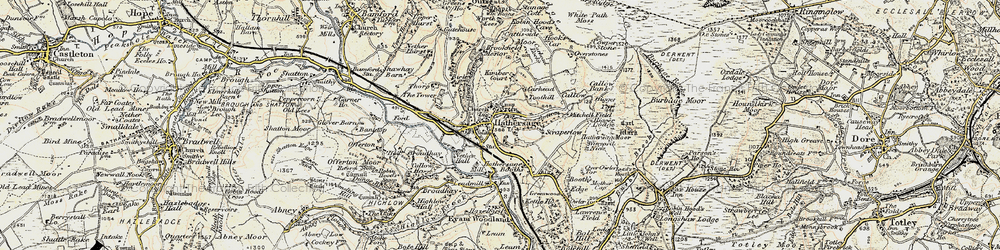 Old map of Hathersage in 1902-1903