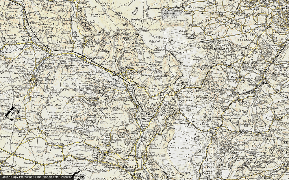 Old Map of Hathersage Booths, 1902-1903 in 1902-1903