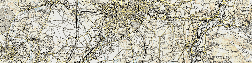 Old map of Hathershaw in 1903