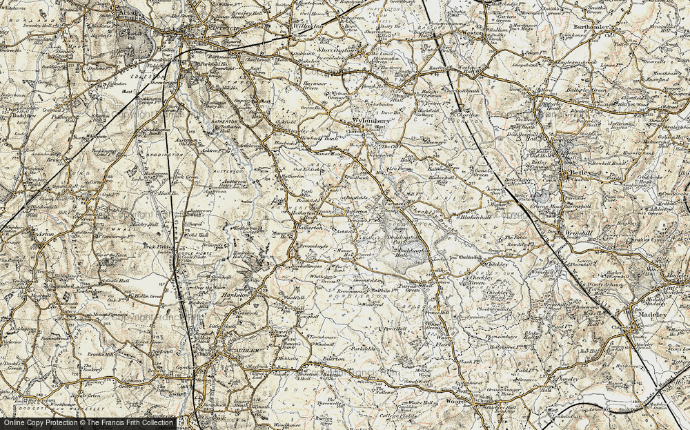 Old Map of Hatherton, 1902 in 1902
