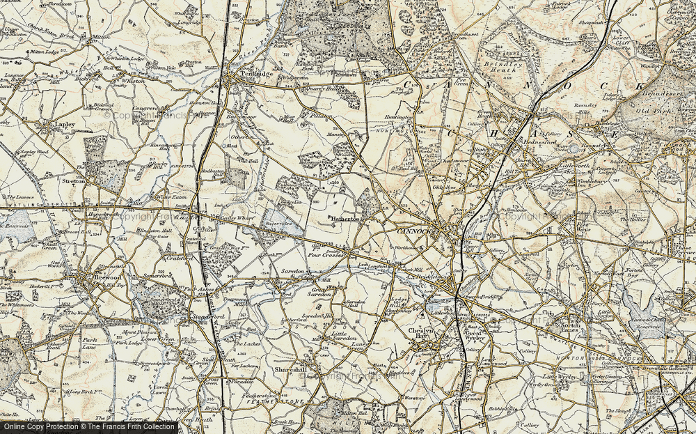 Old Map of Hatherton, 1902 in 1902