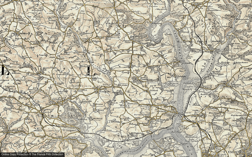 Old Map of Historic Map covering Bicton in 1899-1900