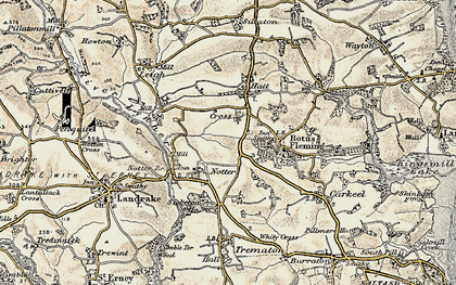 Old map of Bicton in 1899-1900