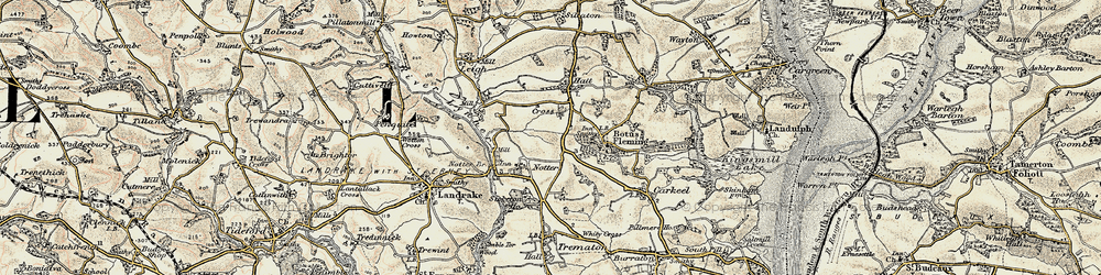Old map of Bicton in 1899-1900