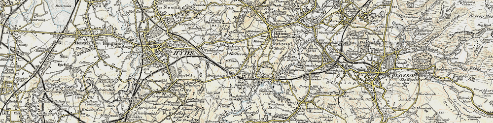 Old map of Hattersley in 1903