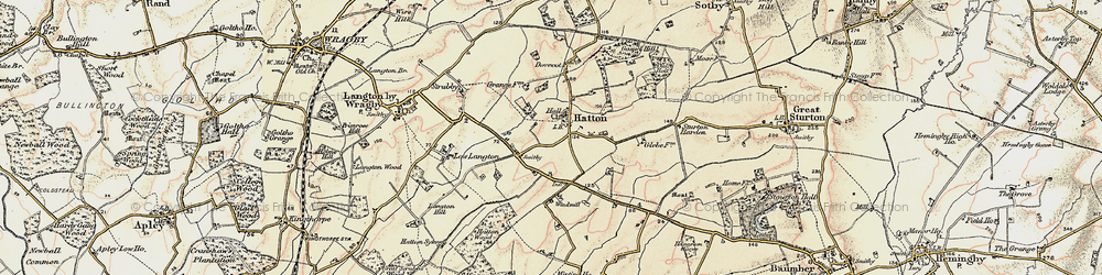 Old map of Hatton in 1902-1903