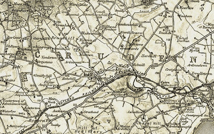 Old map of Auchlethen in 1909-1910