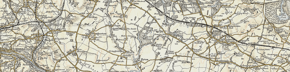 Old map of Brimstree Hill in 1902
