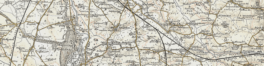 Old map of Hatton Heath in 1902-1903
