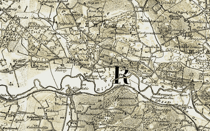 Old map of Hatton of Fintray in 1909-1910