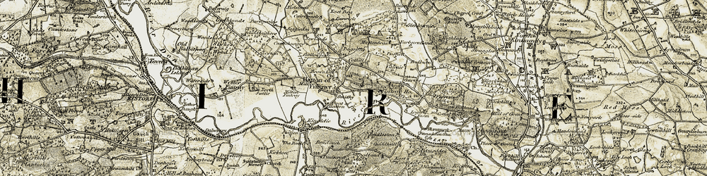 Old map of Bendauch in 1909-1910
