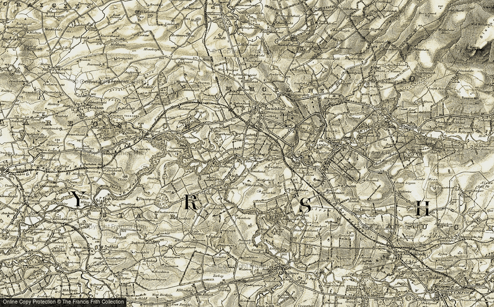 Old Map of Historic Map covering Barskimming in 1904-1905