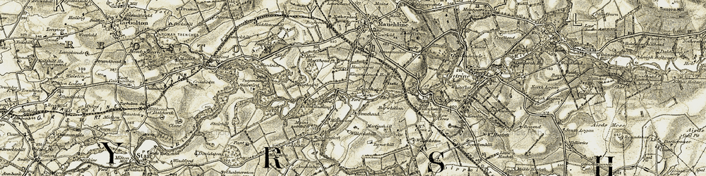 Old map of Haugh in 1904-1905