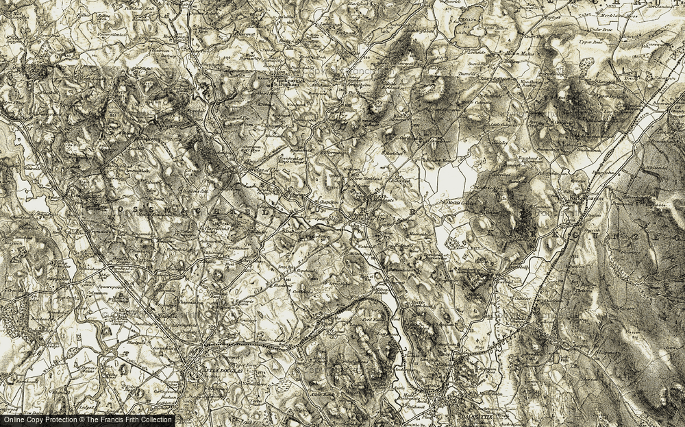 Old Map of Historic Map covering Buittle Burn in 1904-1905