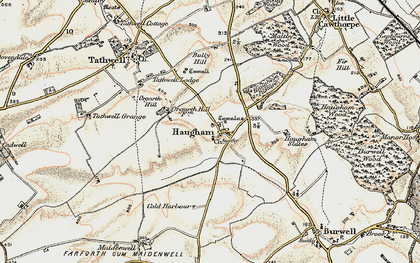 Old map of Haugham in 1902-1903