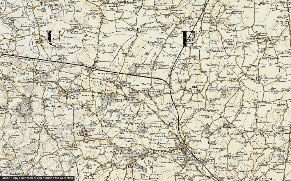 Old Map of Haughley, 1899-1901 in 1899-1901