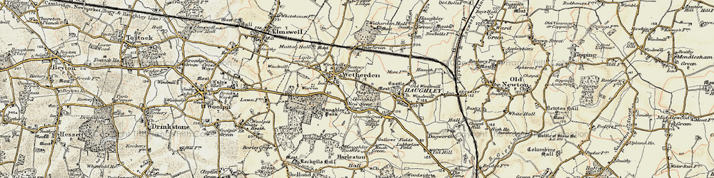 Old map of Broad Border in 1899-1901