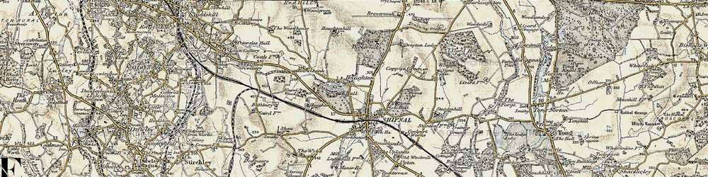 Old map of Aston Coppice in 1902