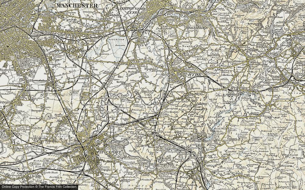 Old Map of Haughton Green, 1903 in 1903
