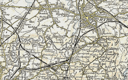 Old map of Haughton Green in 1903