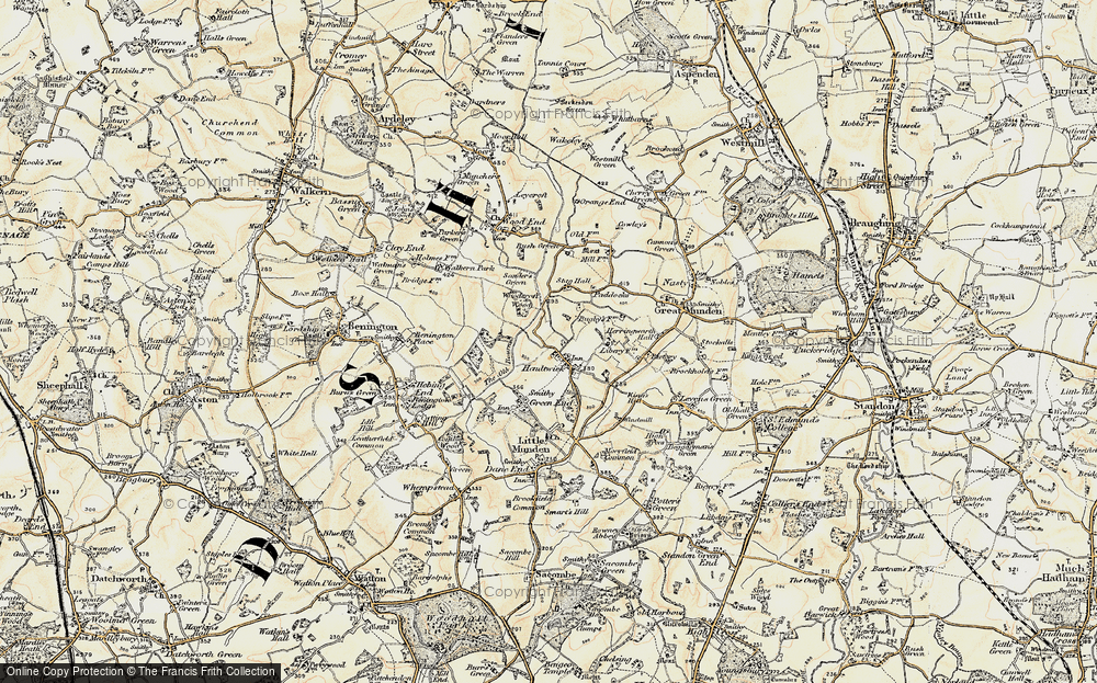 Old Map of Historic Map covering Libury Hall in 1898-1899