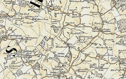 Old map of Libury Hall in 1898-1899